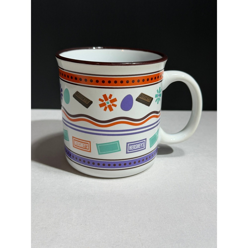 Hershey's Galerie Easter Coffee Mug White Ceramic Chocolate Bar Egg Graphic